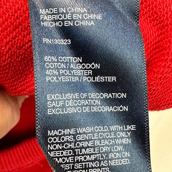 Tommy Hilfiger Girls Long Sleeve Large H Logo T-Shirt - Red - size 4T - Picture 4 of 6